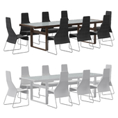 B&B Italia Dinning Lens table and lezy chair