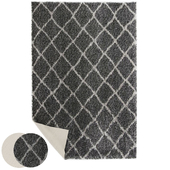 Lumina Diamond Charcoal Grey Shag Rug