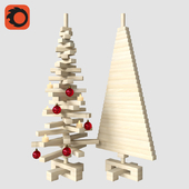Unusual artificial tree made of wood 80 cm