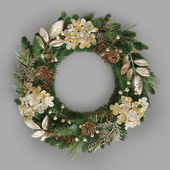 Hydrangea Christmas Garland in Gold part 2