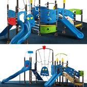 Kids playground equipment with slide climbing 09