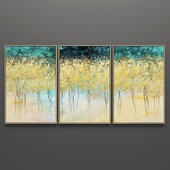 Set of triptych paintings 88