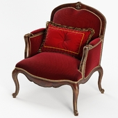 French Hand Carved Frame Bergere Armchair