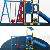 Kids playground equipment with slide climbing 02