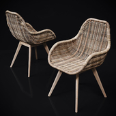 RATTAN DINING CHAIR WITH ARMS