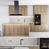 Modern kitchen with island and Miele appliance