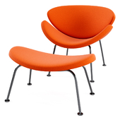 Artifort Orange Slice Low chair and footstool