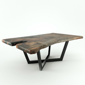 Wood cutting table, wood slab table