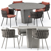 Tosca armchair and TAO dining table by Tribu
