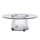 Lalique Crystal Coffee Table 3 Lions