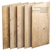 Set of plywood sheets. 5 items