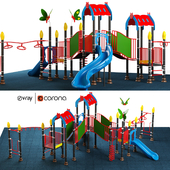 Kids playground equipment with slide climbing 08