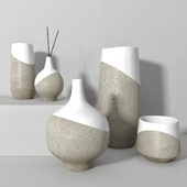 Half Dipped Stoneware Vases - West Elm