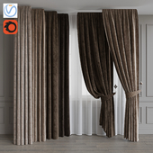 Set of curtains from velvet 37. Beige gamut