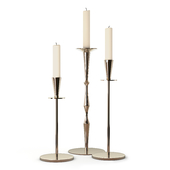 Set of 3 Tall Metal Candlestick