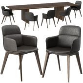Ava table Barbican chair by Molteni
