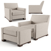 Baker Wedge Club Chair and Ottoman