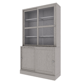 ХАВСТА Комбинация с раздвижными дверьми, серый, 121x47x212 см