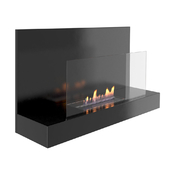 Animated fireplace Clement Nero / Bianco