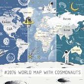 Creativille | Wallpapers | World Map with Cosmonauts