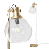 ALEY - floor lamp in golden metal and glass globe