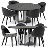 Lawson Dining Chair and Wedge Round Table by Minotti