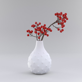 vase with berries