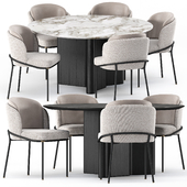 FIL NOIR chair and LOU Table by Minotti