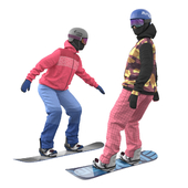Snowboarding girl