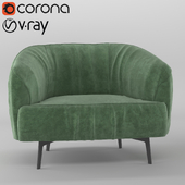 Wrinkle Armchair With Green Fabric