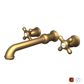 Brass English country wall mounted roman tub faucet