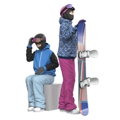 Girl with a snowboard
