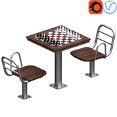 Уличный шахматный стол и стулья Лудум-1