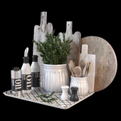 Decorative set for the kitchen with rosemary