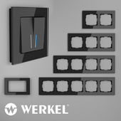 OM Glass frames for sockets and switches Werkel Favorit (black)
