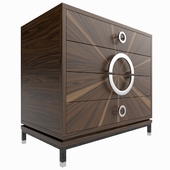 Chest of drawers with geometric texture of rosewood on the facade