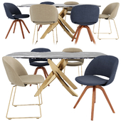 Artistico table and Polo Covered chair by Bontempi