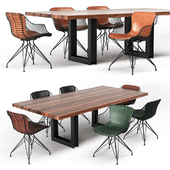 SIGMA DRIVE Table and WIRE DINING CHAIR