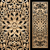 Asian style carved panel