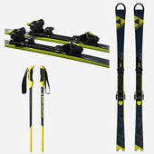 Fischer ski + sticks + bindings