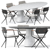 EXES CHAIR and CONIX Oval Table and CONIX Table by Royal Botania