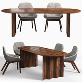 ZEITRAUM Curtain Oval Table + Morph dining chair