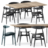 CH322 DINING TABLE and CH33P CH33T CHAIR by Carl Hansen & Son