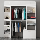 Modular wardrobe with shelves YANN