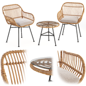 Bay Isle Bushnell 3 Piece Rattan Seating Group