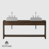 Rh Oak Brule Aged Oak Washbasin Cabinet with Double Washbasin "loft Concept"