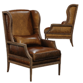 Hooker Furniture Living Room Laurel Exposed Wood Club Chair Redhead Color