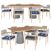 Cassina 474 Dine Out Chairs and 477 Dine Out Table
