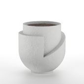 White Concrete Pot Vase