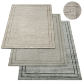 Marled Parallel Border Performance Hand-Knotted Rug Collection Restoration Hardware